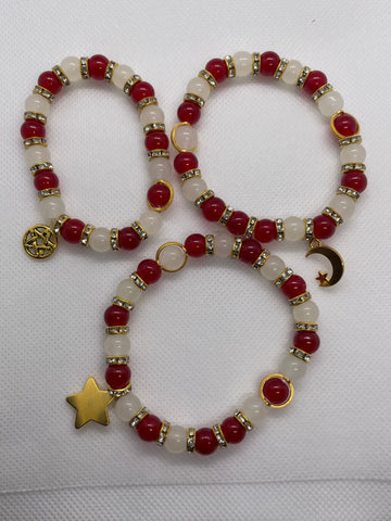 Red Agate and Selenite Energy Bracelet